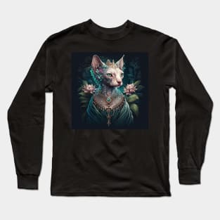 Majestic Floral Goddess Sphynx Long Sleeve T-Shirt